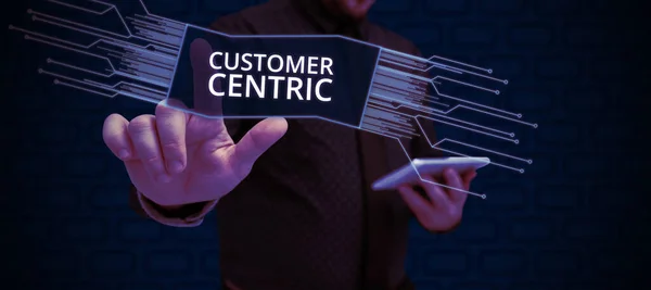 Konzeptionelle Bildunterschrift Customer Centric Geschäftskonzept Prozess Der Betreuung Von Kunden — Stockfoto