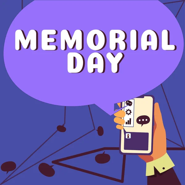 Psaní Textu Memorial Day Koncept Znamená Uctít Vzpomenout Kteří Zemřeli — Stock fotografie