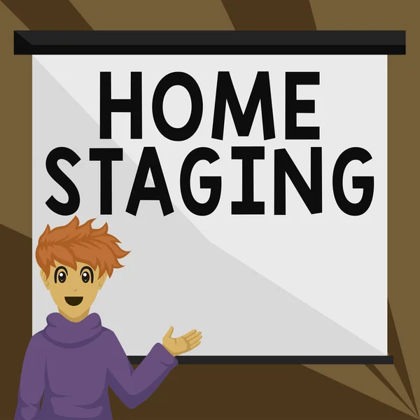 Написання Тексту Home Staging Бізнес Підхід Підготовки Приватної Резиденції Продажу — стокове фото