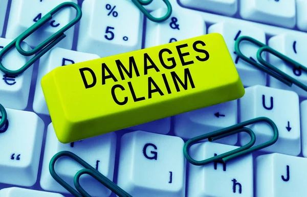 Conceptual Display Damages Claim Business Approach Demand Compensation Litigate Insurance — Stock Photo, Image