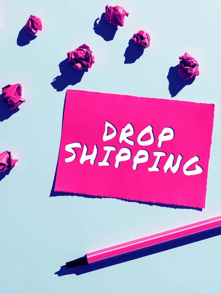 Handschriftlicher Text Drop Shipping Konzept Das Bedeutet Waren Vom Hersteller — Stockfoto