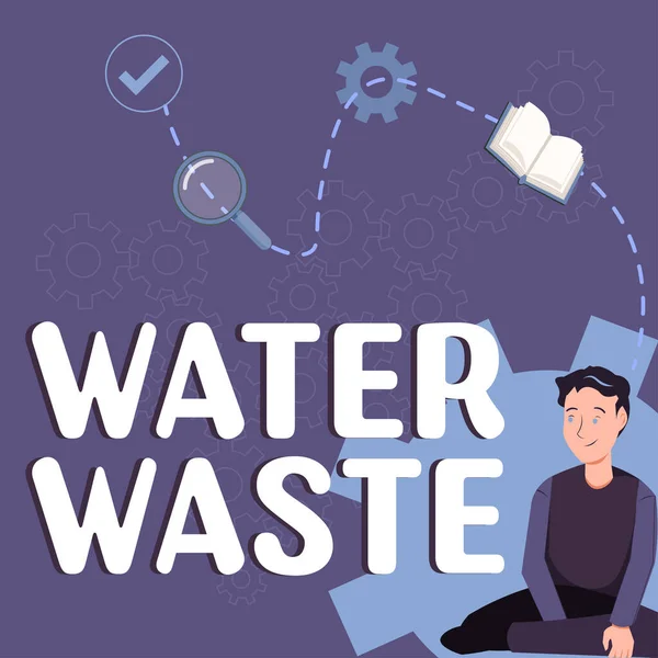 Bildunterschrift Wasserverschwendung Geschäftsansatz Flüssigkeit Die Als Teil Eines Industriellen Prozesses — Stockfoto