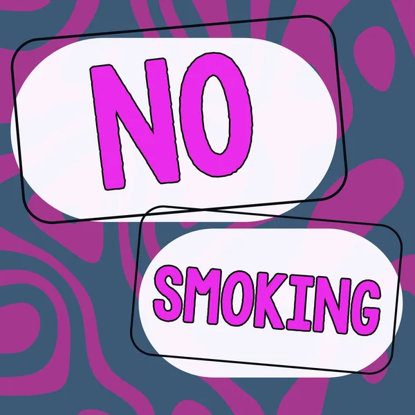 Sinal Texto Mostrando Não Fumar Visão Geral Negócio Usando Tabaco — Fotografia de Stock