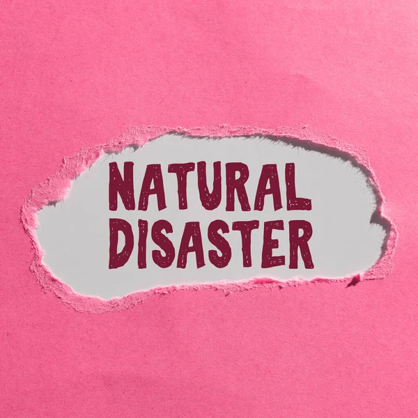 Sign Displaying Natural Disaster Business Idea Occurring Course Nature Natural — Stock Photo, Image