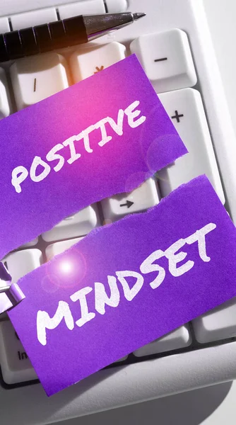 Bildunterschrift Positive Mindset Internet Konzept Geistige Und Emotionale Einstellung Die — Stockfoto