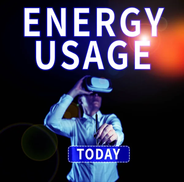 Texto Que Mostra Inspiração Uso Energia Conceito Internet Quantidade Energia — Fotografia de Stock