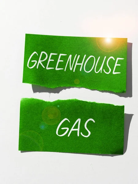 Writing Displaying Text Greenhouse Gas Conceptual Photo Carbon Dioxide Contribute — Stock Photo, Image