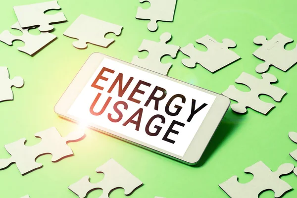 Текст Показує Натхнення Використання Енергії Бізнес Підхід Кількість Енергії Споживається — стокове фото