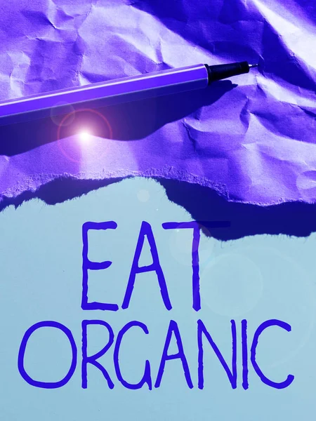 Legenda Conceitual Comer Orgânico Conceito Significado Redução Comer Doces Controle — Fotografia de Stock