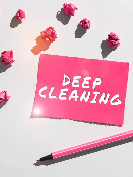 Wyświetlacz Koncepcyjny Deep Cleaning Przegląd Biznesowy Akt Gruntownego Usunięcia Brudu — Zdjęcie stockowe