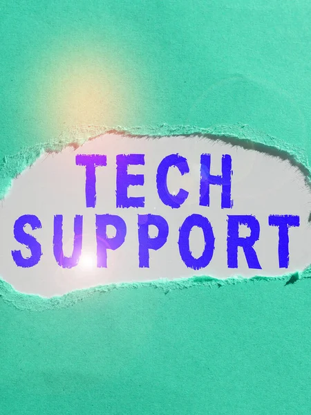 Schreiben Von Textanzeigen Tech Support Konzept Bedeutet Unterstützung Von Personen — Stockfoto