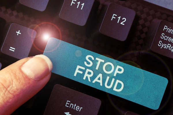 Handwriting Text Stop Fraud Concept Meaning Campaign Advices People Watch — Stock Photo, Image