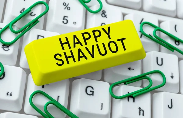 Zarejestruj Wyświetlając Happy Shavuot Pomysł Biznes Żydowskie Święto Upamiętniające Objawienie — Zdjęcie stockowe
