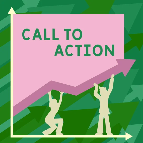 Konceptuell Bildtext Call Action Affärsidé Uppmuntra Beslut Vidare Framgångsrik Strategi — Stockfoto