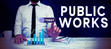 Kamu İşleri, İş Fikri 'ni sunan metin başlığı, kamu kalabalığındaki bir olayın görüntülenmesini tanımlar