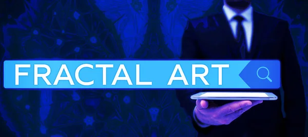 Текст Показывающий Вдохновение Fractal Art Business Overview Place Section Website — стоковое фото