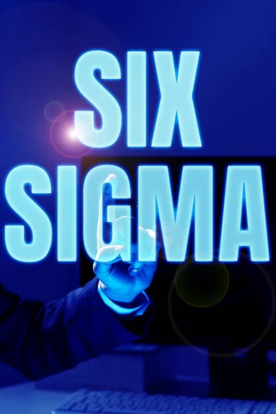 Zarejestruj Wyświetlanie Six Sigma Techniki Zarządzania Pomysłami Biznesowymi Celu Poprawy — Zdjęcie stockowe