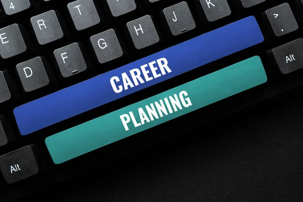 Hand Writing Sign Career Planning Internet Concept List Goals Actions — Stock Photo, Image