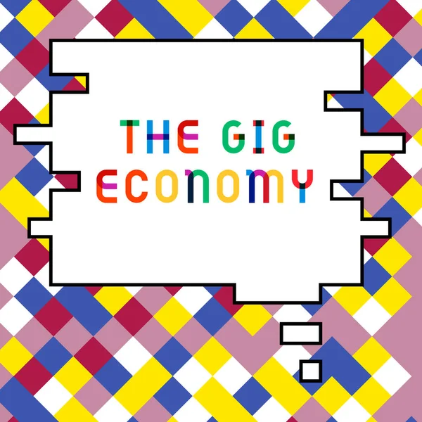 Skriva Visa Text Gig Economy Word Skrivet Marknaden För Korttidskontrakt — Stockfoto