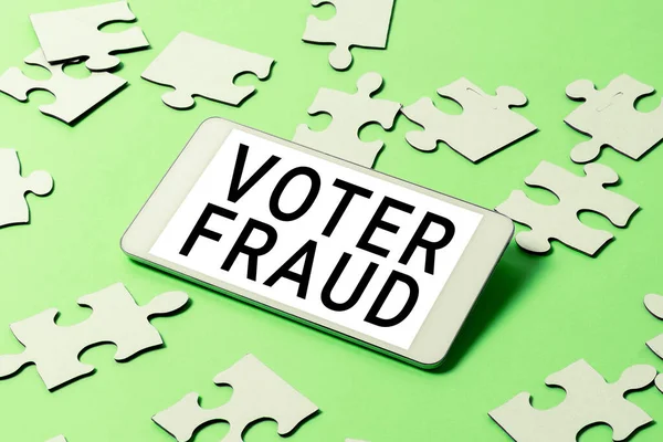 Εγγραφή Εμφάνισης Κειμένου Voter Fraud Εννοιολογική Επιλογή Τυπικής Ένδειξης Φωτογραφίας — Φωτογραφία Αρχείου
