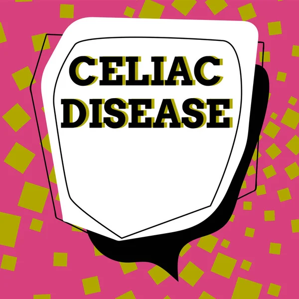 Podpis Koncepcyjny Celiakia Koncepcja Znaczenie Jelito Cienkie Jest Nadwrażliwy Problem — Zdjęcie stockowe