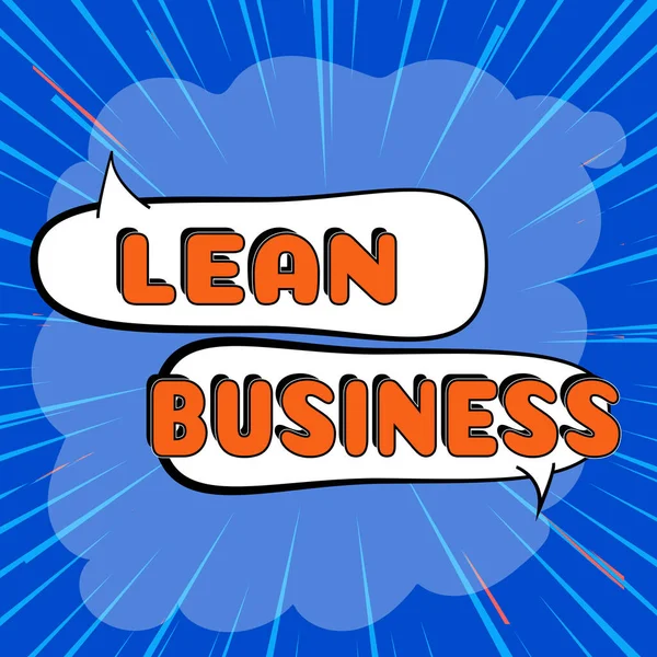 Konceptvisning Lean Business Word För Förbättring Avfallsminimering Utan Att Offra — Stockfoto