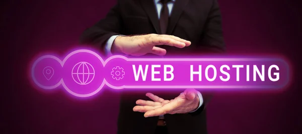 Inspiração Mostrando Sinal Web Hosting Abordagem Negócios Atividade Fornecer Espaço — Fotografia de Stock
