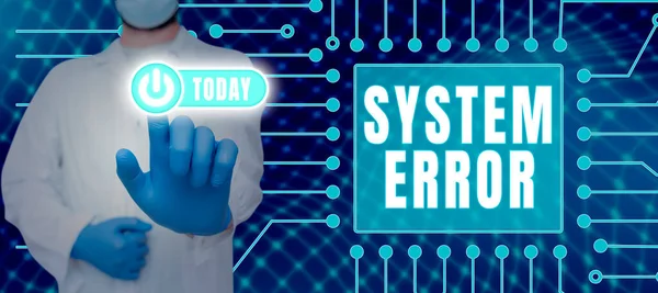Schreiben Das Text Anzeigt Systemfehler Konzept Bedeutet Technologisches Versagen Softwarekollaps — Stockfoto