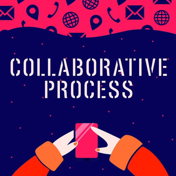 Tekst Toont Inspiratie Collaborative Process Business Concept Mensen Organisaties Werken — Stockfoto