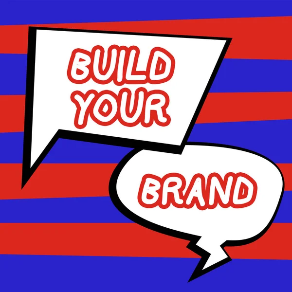 手写标志打造你的品牌 商业概览打造一个商业身份营销广告 — 图库照片