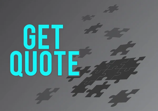 Inspiráló Szöveg Get Quote Business Kirakat Legújabb Amellyel Vevő Eladó — Stock Fotó