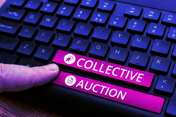 Inspiration Showing Sign Collective Auction Word Gathering Measuring Information Variables — Stock Photo, Image