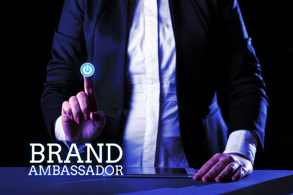 Assinar Exibindo Embaixador Marca Agente Vitrine Negócios Credenciado Como Representante — Fotografia de Stock