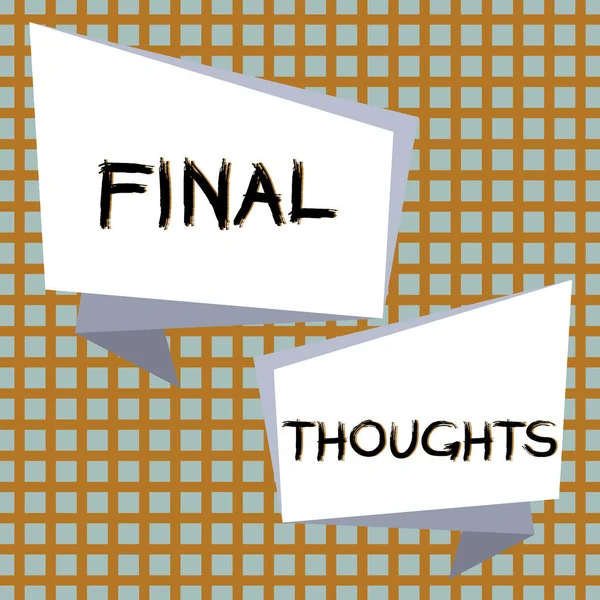 Sign Displaying Final Thoughts Internet Concept Conclusion — Φωτογραφία Αρχείου