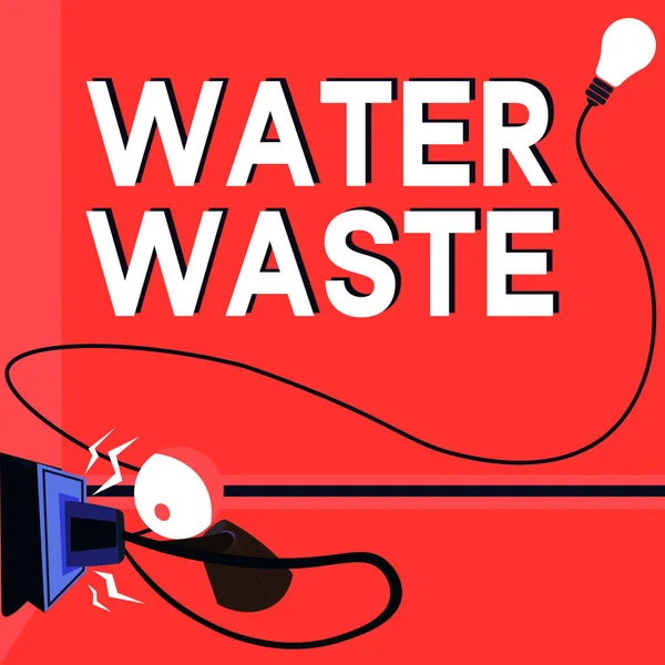 Conceptueel Bijschrift Water Waste Business Concept Vloeistof Die Gebruikt Als — Stockfoto
