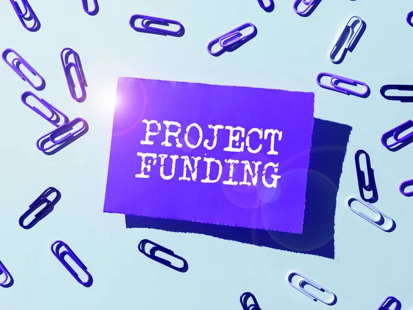 Text Tecken Som Visar Project Funding Word Skrivet Att Betala — Stockfoto