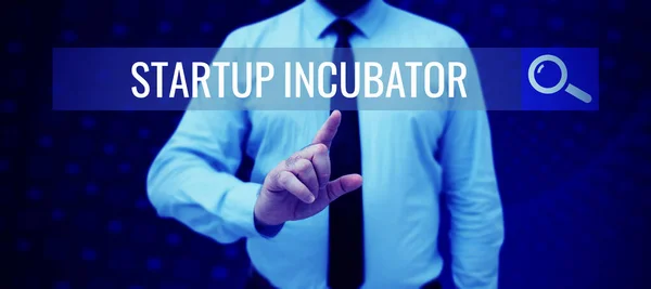 Sign Displaying Startup Incubator Business Approach Concept Can Used Financial — Stock Photo, Image