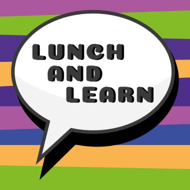 El yazısı işareti Öğle Yemeği ve Öğret, İnternet Konsepti Yemek yiyin ve eğitim için motivasyon öğrenin