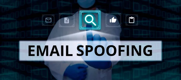 Szöveg Felirat Bemutató Email Spoofing Üzleti Ötlet Biztonságos Hozzáférést Tartalmat — Stock Fotó