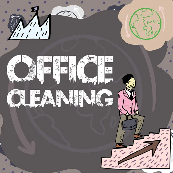 Inspiration Visar Skylt Office Cleaning Begreppet Betyder Handling Eller Process — Stockfoto