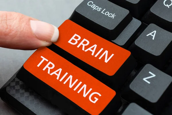 Sign Display Brain Training Επιχειρησιακή Επισκόπηση Διανοητικές Δραστηριότητες Για Διατήρηση — Φωτογραφία Αρχείου