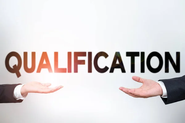 Légende Texte Présentant Qualification Concept Signifiant Officiellement Autorisation Certification Pour — Photo