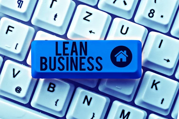 Handschrifttekst Lean Business Business Concept Verbetering Van Afvalminimalisatie Zonder Productiviteit — Stockfoto