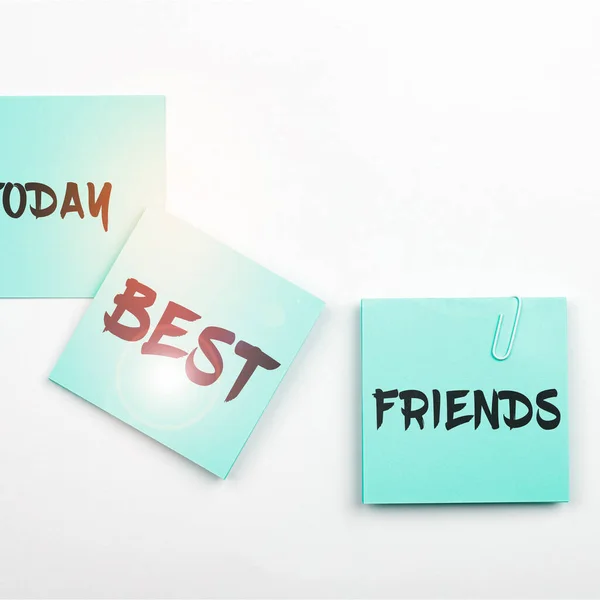 Handschriftliches Zeichen Best Friends Konzept Bedeutet Eine Person Die Sie — Stockfoto