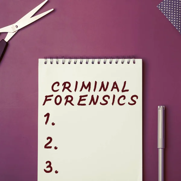 Testo Didascalia Che Presenta Criminal Forensics Business Overview Federal Offense — Foto Stock