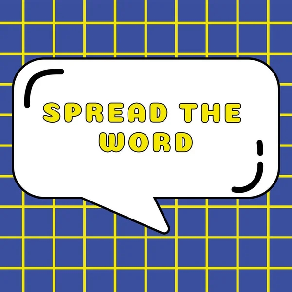 Texto Que Muestra Inspiración Difundir Palabra Idea Negocio Compartir Información — Foto de Stock
