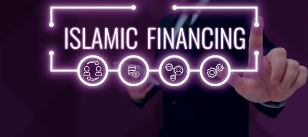 Texto Manuscrito Financiamento Islâmico Abordagem Negócios Atividade Bancária Investimento Que — Fotografia de Stock