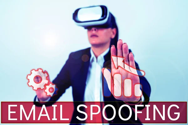 Ručně Psané Znamení Email Spoofing Business Showcase Zabezpečit Přístup Obsah — Stock fotografie