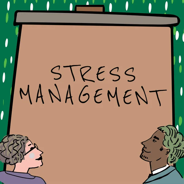 インスピレーションを示すテキストストレス管理 ストレスを軽減行動や思考の方法を学ぶための単語 — ストック写真