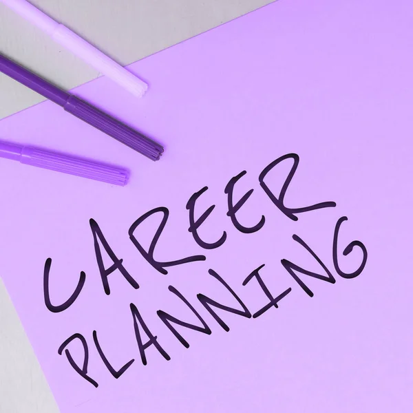 Sign Displaying Career Planning Internet Concept List Goals Actions You — Stock Photo, Image